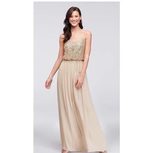 Long Sequin Blouson Dress